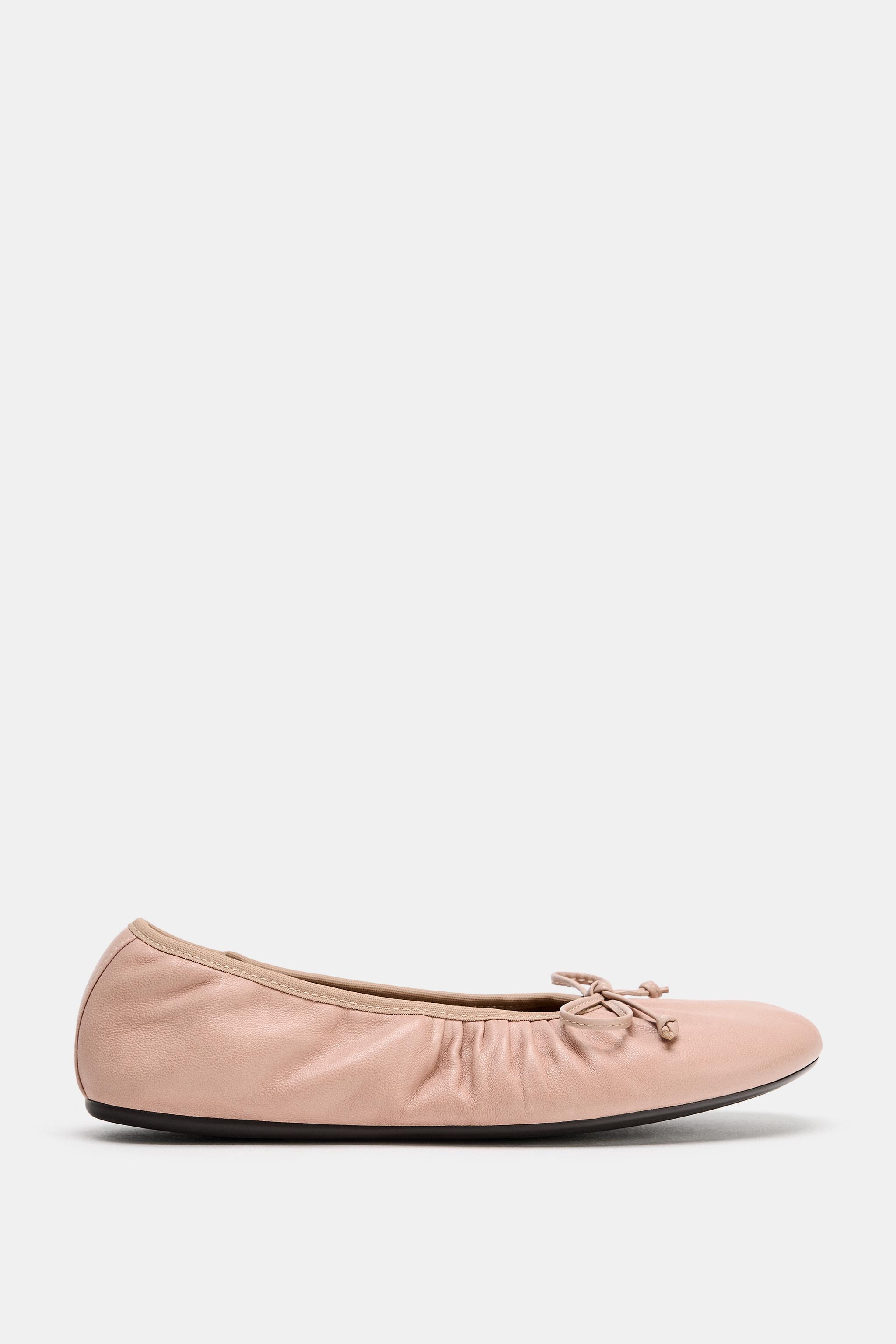 BALLERINES EN CUIR FRONCÉES
